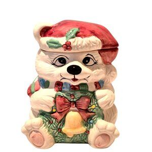 Vintage Santa Bear Cookie Jar 1970s Christmas